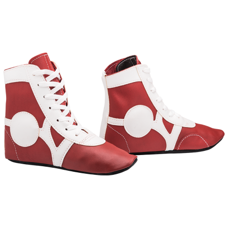 Купить Обувь для самбо SM-0102, кожа, красный Rusco в Охе 