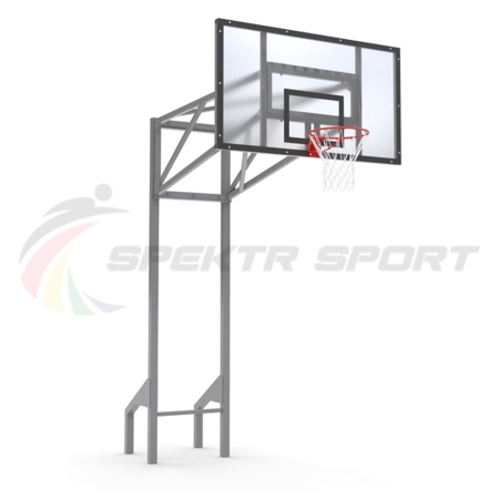 Купить Стойка баскетбольная уличная усиленная со щитом из оргстекла, кольцом и сеткой SP D 413 в Охе 