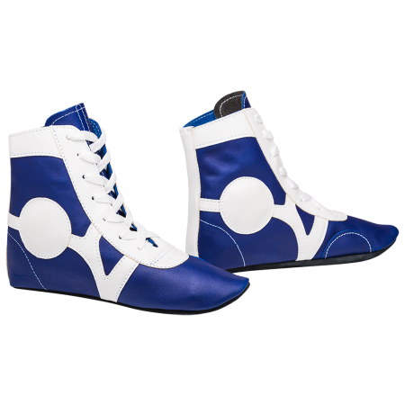 Купить Обувь для самбо SM-0102, кожа, синий Rusco в Охе 