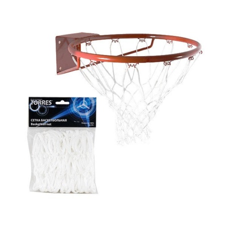 Купить Сетка баскетбольная Torres, нить 4 мм, белая в Охе 