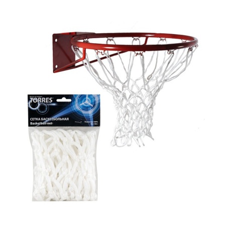 Купить Сетка баскетбольная Torres, нить 6 мм, белая в Охе 