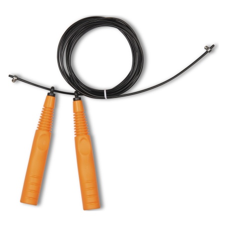 Купить Скакалка высокооборотная Кроссфит стальной шнур в оплетке 2.9 м чёрно-оранжевая в Охе 